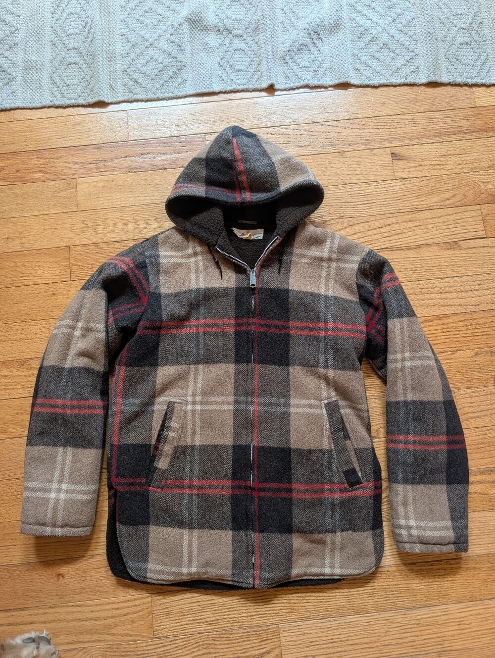Vintage 60-70s Selkirk Wool Lumberjack Plaid Full Zip Jacket Chore Coat Talon